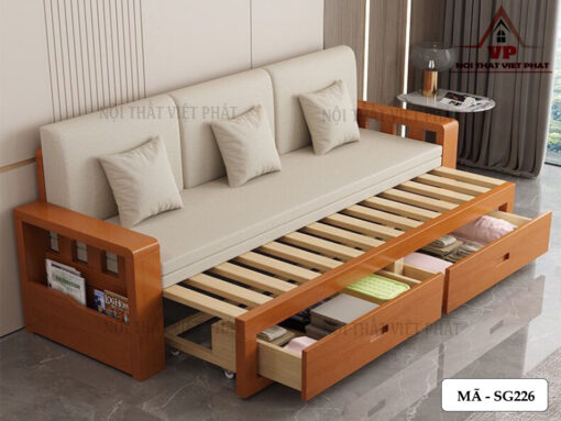 Ghế Sofa Kết Hợp Giường Ngủ Gỗ - Mã SG226-3