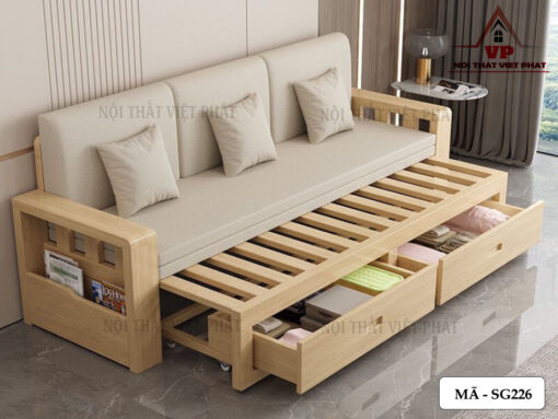 Ghế Sofa Kết Hợp Giường Ngủ Gỗ - Mã SG226-4