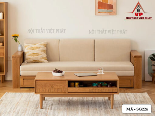 Sofa Giường Nằm Thông Minh Gỗ – Mã SG224-2