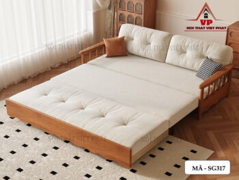 Ghế Sofa Gỗ Kéo Ra Thành Giường - Mã SG317-2