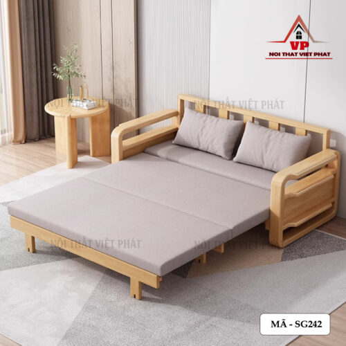 Ghế Sofa Kiêm Giường Ngủ Gỗ - Mã SG242-2