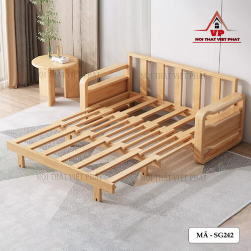 Ghế Sofa Kiêm Giường Ngủ Gỗ - Mã SG242-3