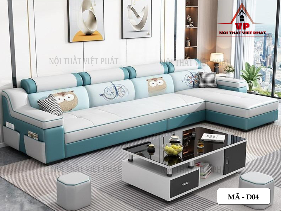 Ghế Sofa L Da - Mã D04 16 Ghế Sofa L Da - Mã D04-2