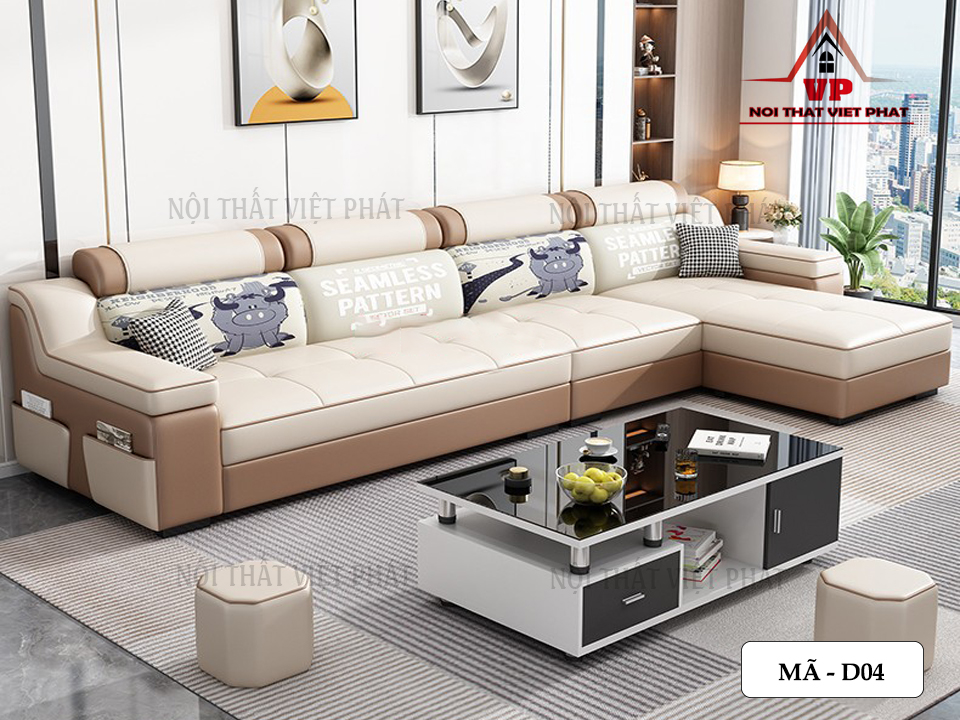 Ghế Sofa L Da - Mã D04 18 Ghế Sofa L Da - Mã D04-4
