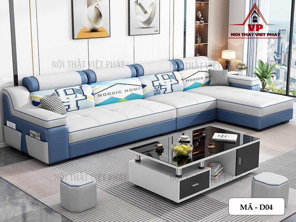Ghế Sofa L Da - Mã D04 14 Ghế Sofa L Da - Mã D04