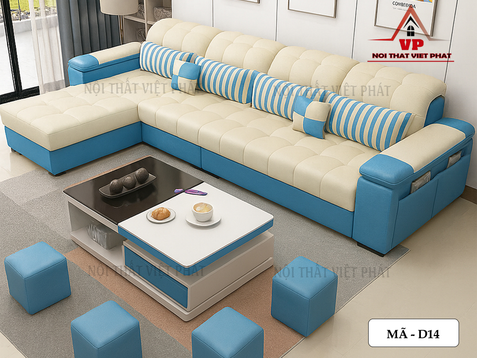 Sofa Da Cho Phòng Khách - D14-3